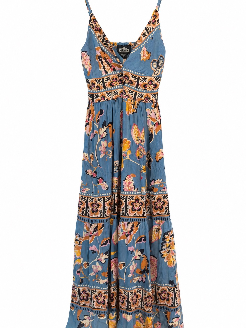 Angie Blue Floral Boho Maxi Skirt